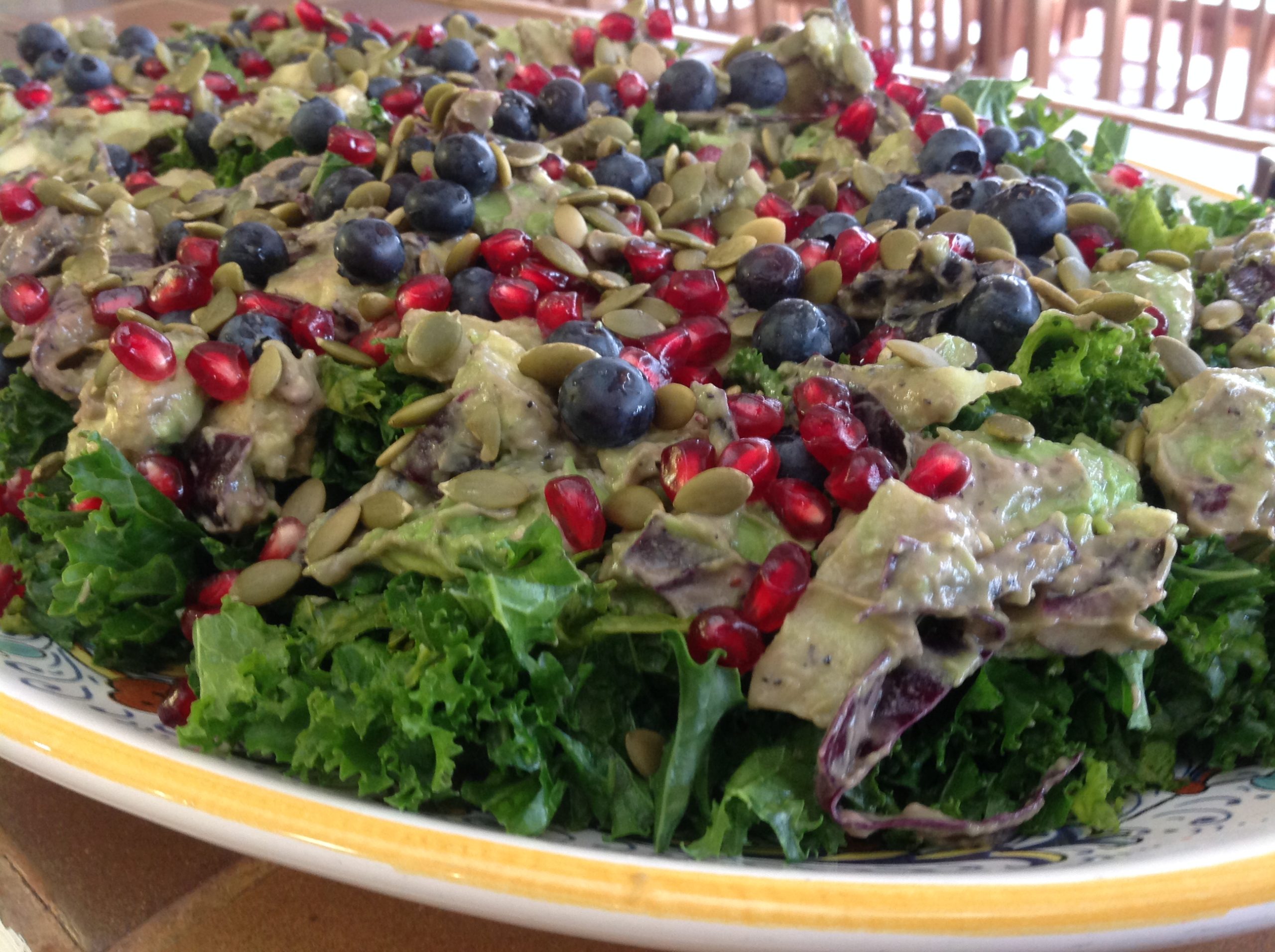 Blueberry kale salad